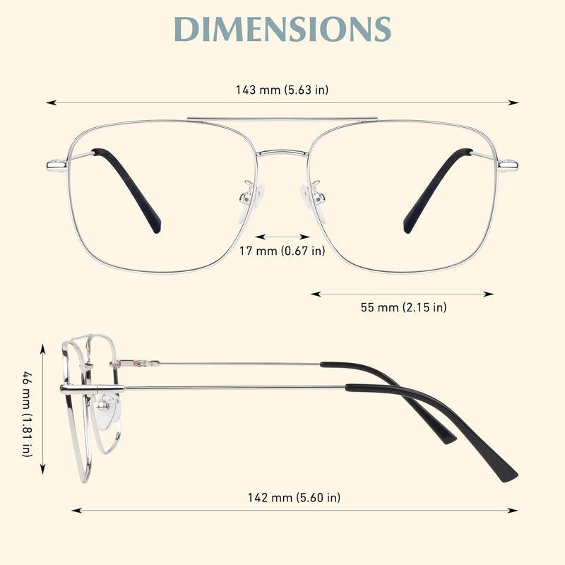 LINVO Fake Glasses Non-Prescription Clear Lens Metal Frame Fashion Eyewear for Women Men - Image 5